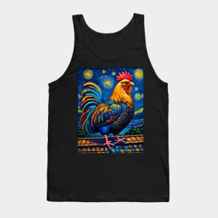 Rooster in starry night Tank Top